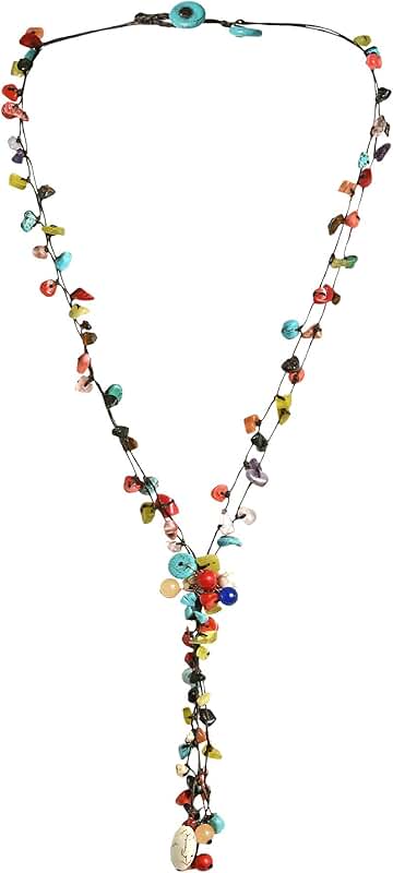 Handmade Multistrand Necklace with Colorful Stones