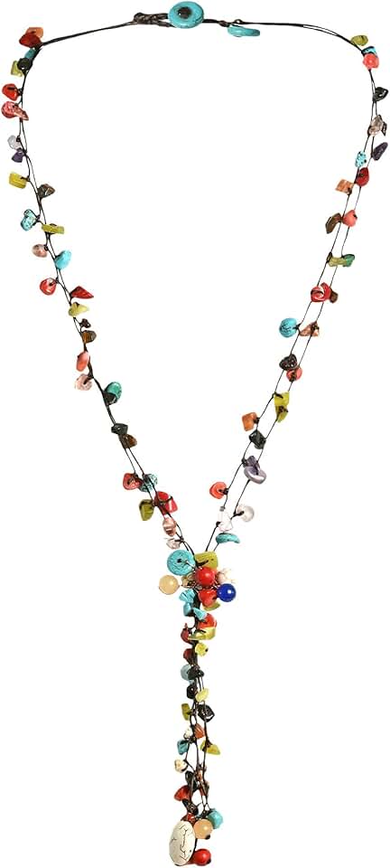 Handmade Multistrand Necklace with Colorful Stones