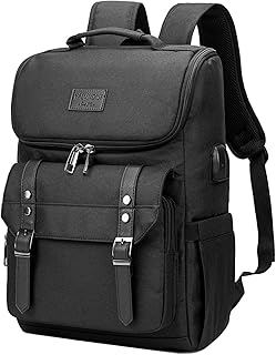 Vintage Travel Laptop Backpack with USB Port