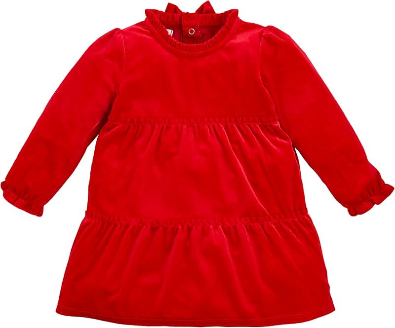 Baby Girls Red Velvet Bow Dress