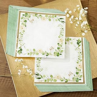 Sage Green Eucalyptus Wedding Napkins for Parties