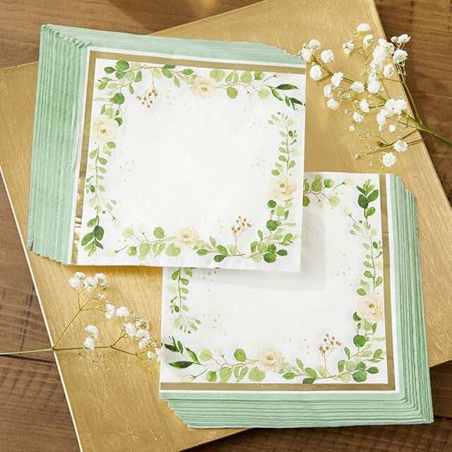 Sage Green Eucalyptus Wedding Napkins for Parties