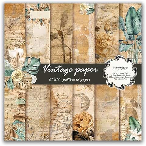 Vintage 12x12 Botanical Scrapbook Paper Pad