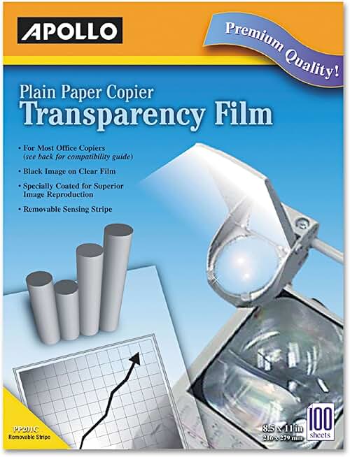 Black on clear transparency film, 100 sheets