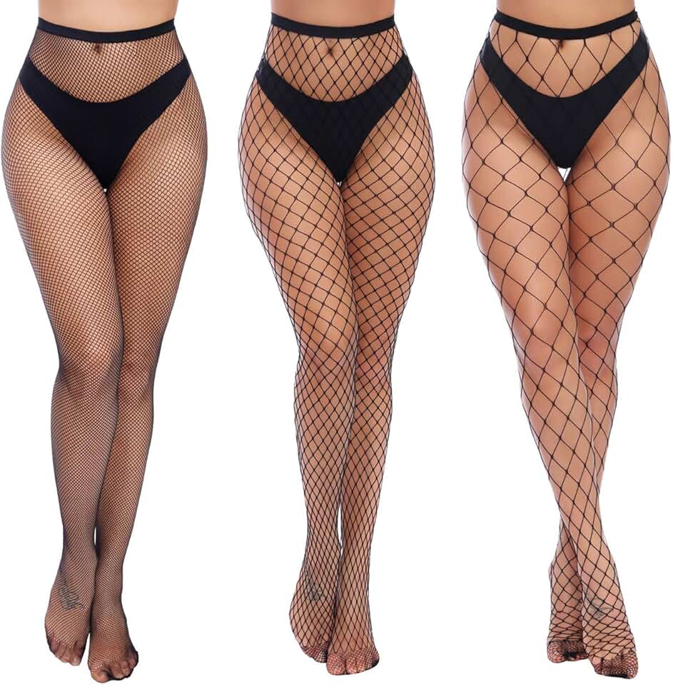 Women's High Waist Fishnet Thigh-High Tights
