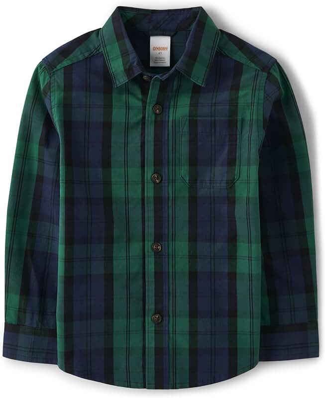 Baby Boys and Toddler Long Sleeve Plaid Shirt