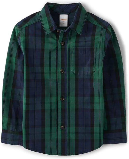 Baby Boys and Toddler Long Sleeve Plaid Shirt