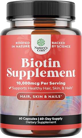 Pure Biotin 10,000 mcg for Hair, Skin, Nails
