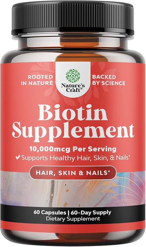 Pure Biotin 10,000 mcg for Hair, Skin, Nails