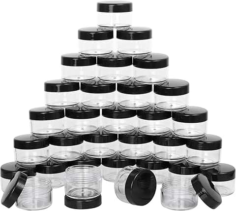 Set of 100 Small 15g Cosmetic Jars with Lids