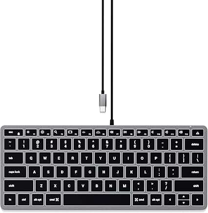 Slim wired backlit keyboard with USB-C connection