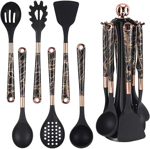 7-Piece Silicone Kitchen Utensil Set with Holder