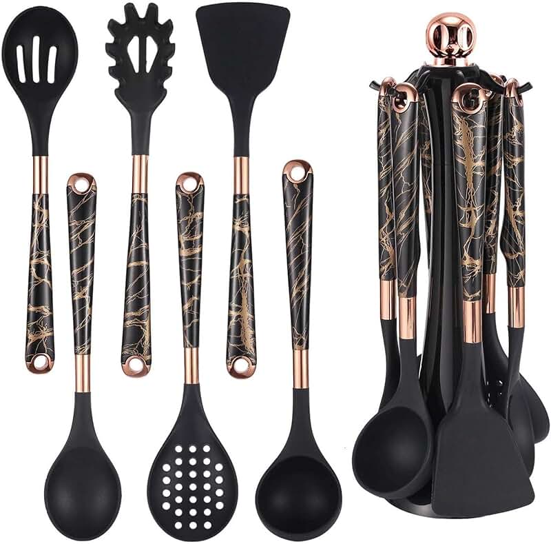 7-Piece Silicone Kitchen Utensil Set with Holder