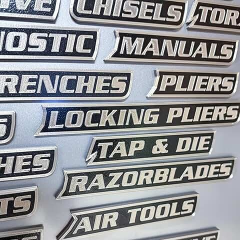 Set of 12 Magnetic Toolbox Labels for Organization