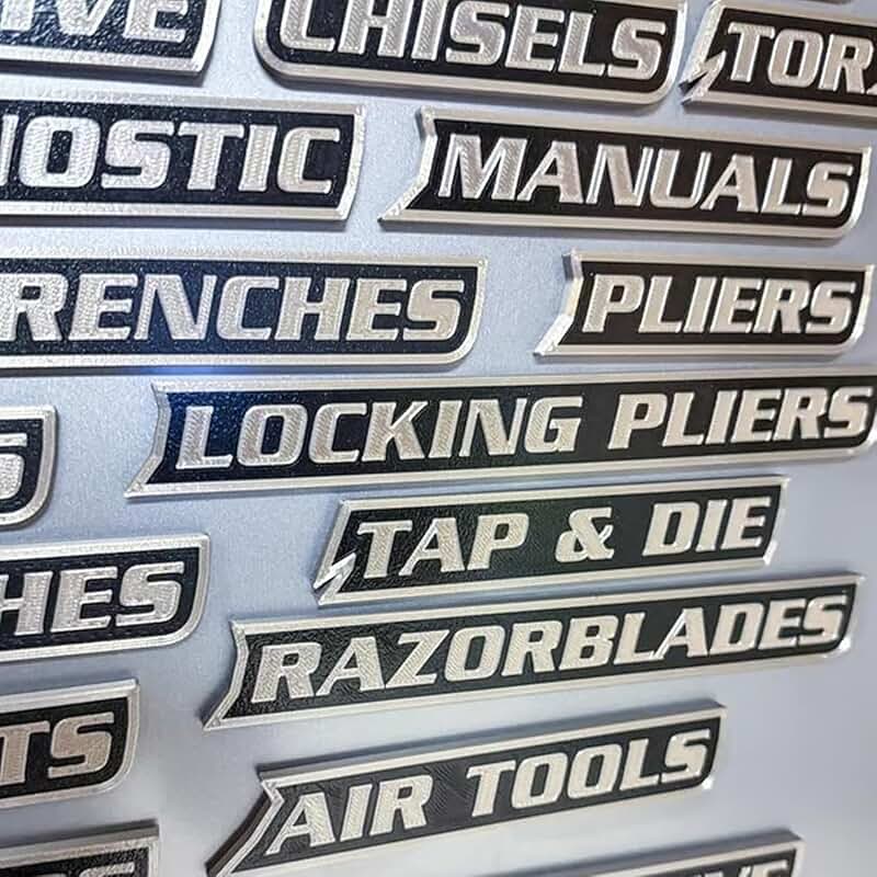 Set of 12 Magnetic Toolbox Labels for Organization