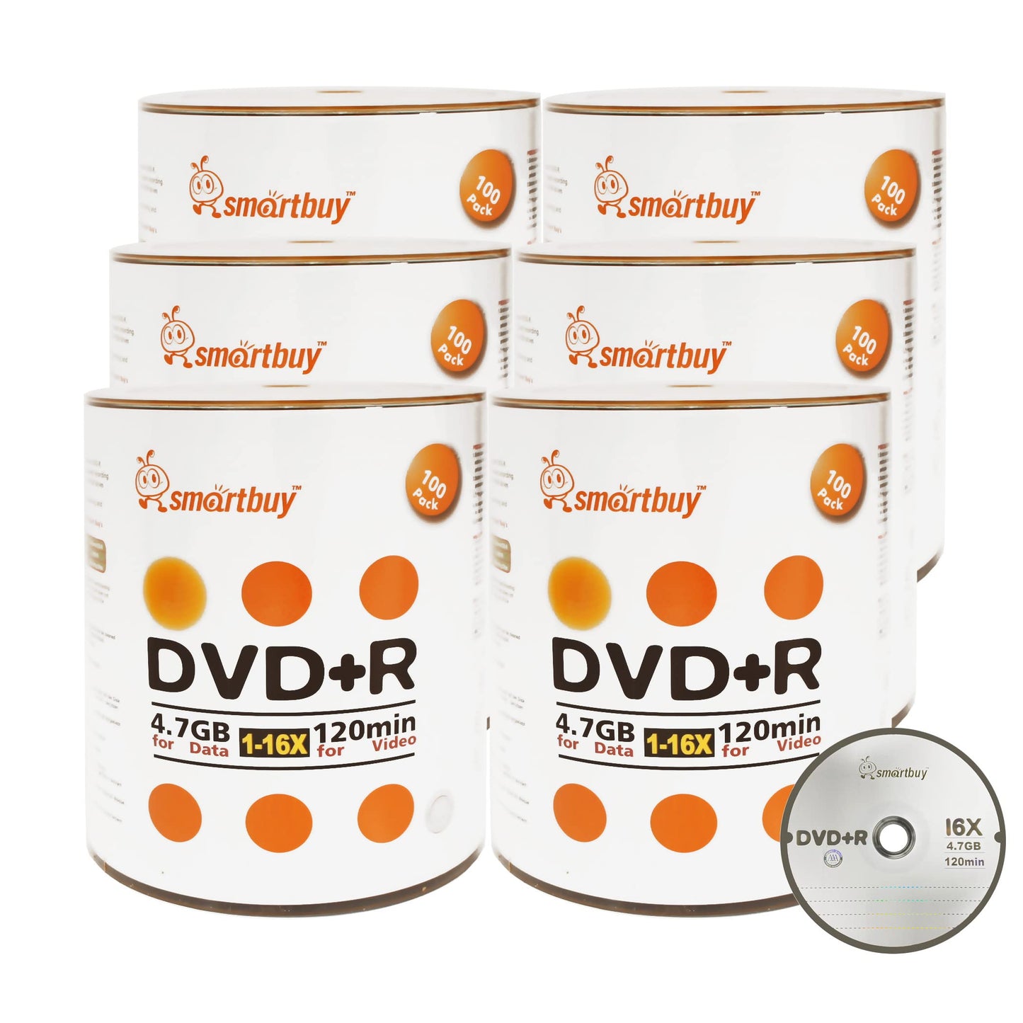 600-disc 4.7gb/120min 16x DVD+R Logo Top Blank Data Recordable Media Disc