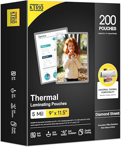 5 Mil Laminating Sheets, 8.5 x 11 Inches, 200 Pack