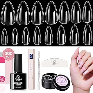 Beetles Gel Nail Kit with 300 Almond Tips and Tools