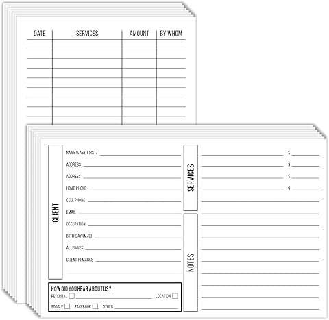 Customer Information Card for Beauticians and Cosmetologists