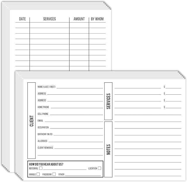 Customer Information Card for Beauticians and Cosmetologists