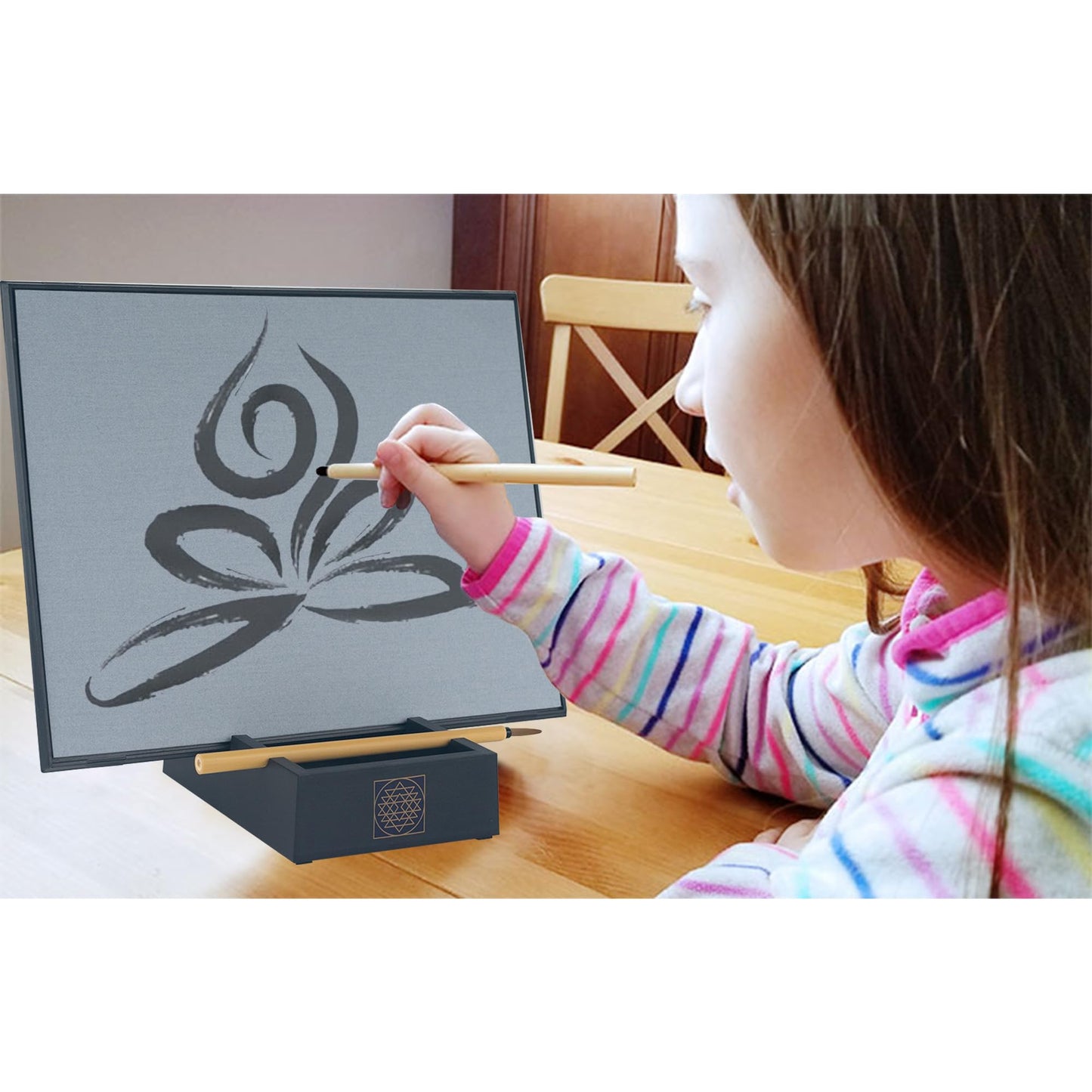Water Drawing Set with Wooden Stand and Brush