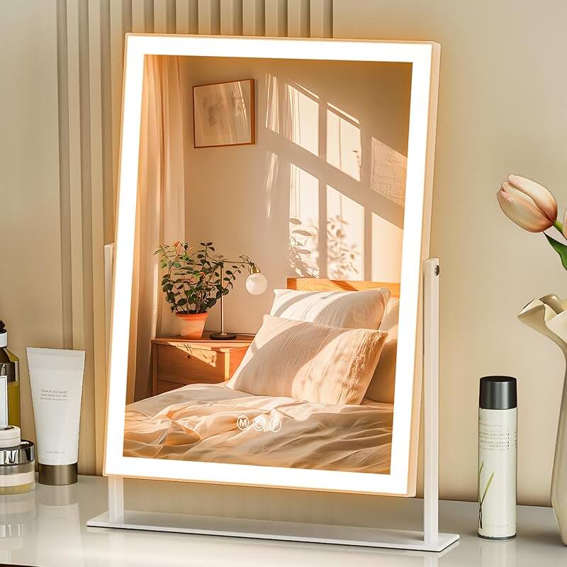Lighted Vanity Mirror with Touch Control and 10X Magnification