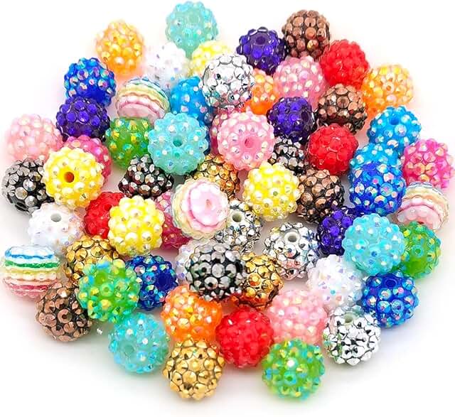 Colorful Rhinestone Round Spacer Beads for Jewelry Making