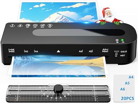 A4 Hot & Cold Laminator with 20 Sheets and Trimmer