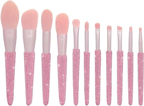 11-Piece Bling Makeup Brush Set for Face and Eyes