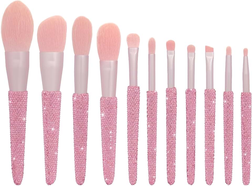 11-Piece Bling Makeup Brush Set for Face and Eyes