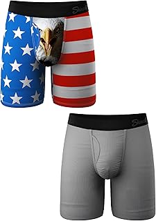 Long Leg Boxer Briefs for Men, 2 Pack