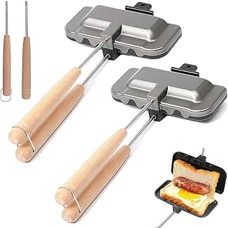 Double-Sided Hot Dog and Sandwich Maker, Nonstick, 2 Pieces