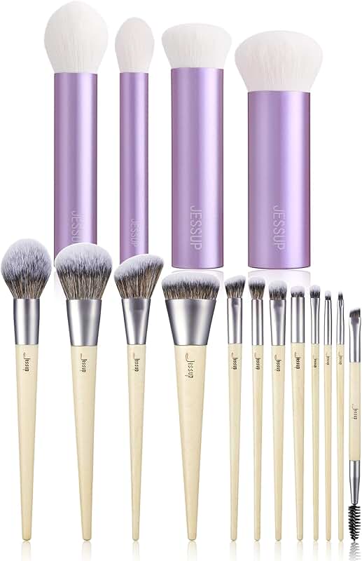 12-piece vegan makeup brush set with face kabuki