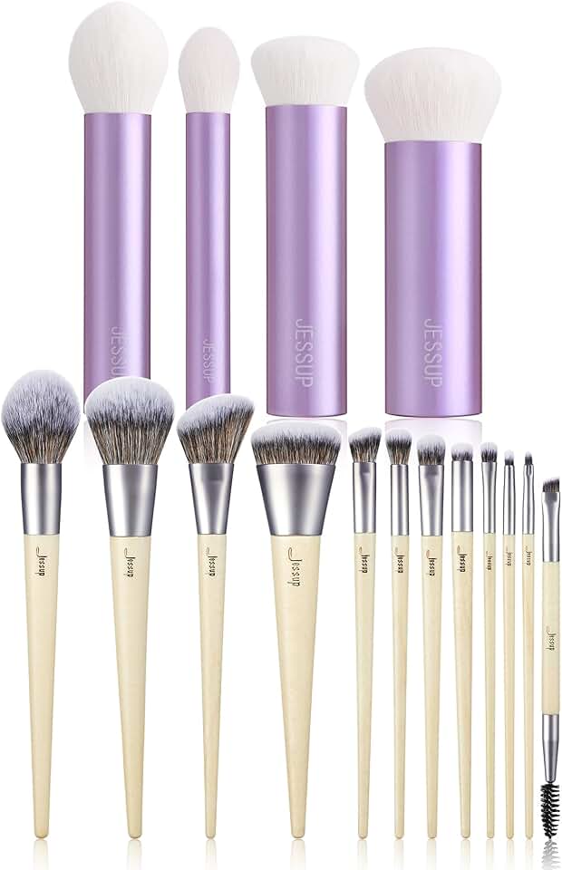 12-piece vegan makeup brush set with face kabuki