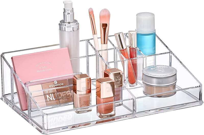 Large Acrylic Cosmetic Organizer with Compartments