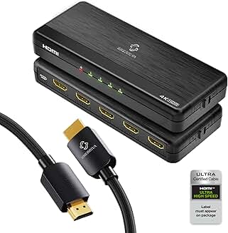 4K HDMI Splitter 1 In 4 Out with 6.6 ft Cable