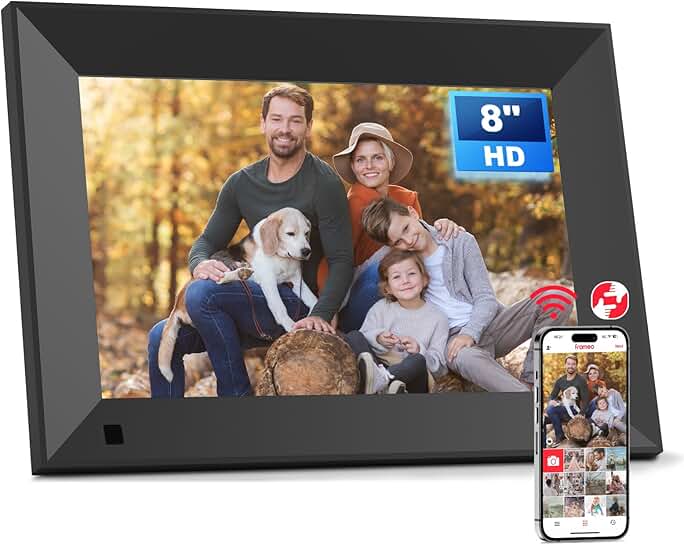 8-Inch WiFi Digital Photo Frame with Touchscreen