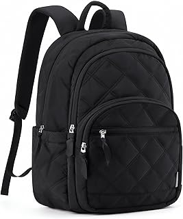 Quilted Water-Resistant Laptop Backpack for Women