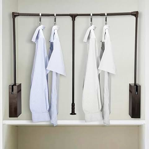 Adjustable Pull-Down Closet Rod, 26-35 Inches, Chrome