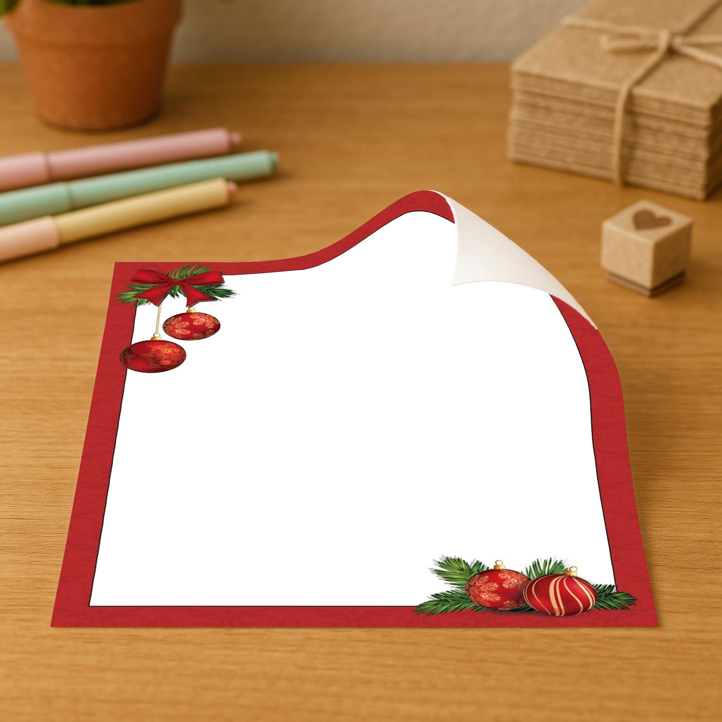 Red Bulb Holiday Paper and Envelope Set
