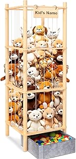 Large Wooden Stuffed Animal Storage with Toy Tray