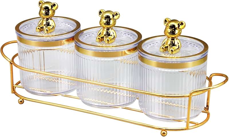 White metal tray with removable tank and jar