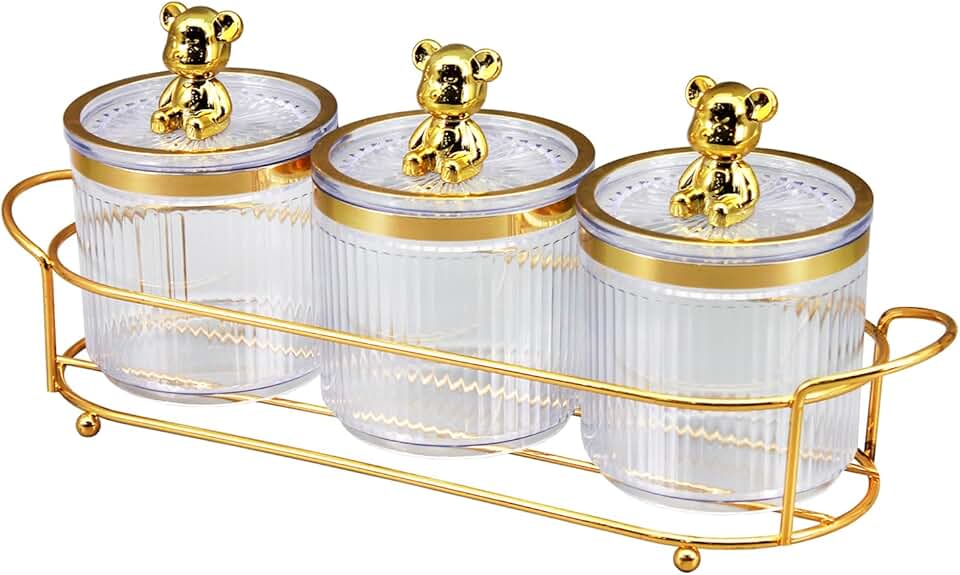 White metal tray with removable tank and jar