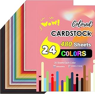 Bulk 480 Sheets Colored Cardstock Paper in 24 Colors