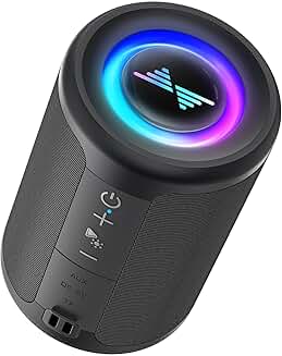 Small Portable Bluetooth Speaker with Lights and Stereo Sound