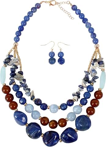 Colorful Bohemian Beaded Three-Layer Necklace for Women and Girls