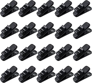 Small black cable clips for earphones, 20-pack