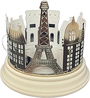 Silver Paris Cityscape 3-Wick Candle Holder