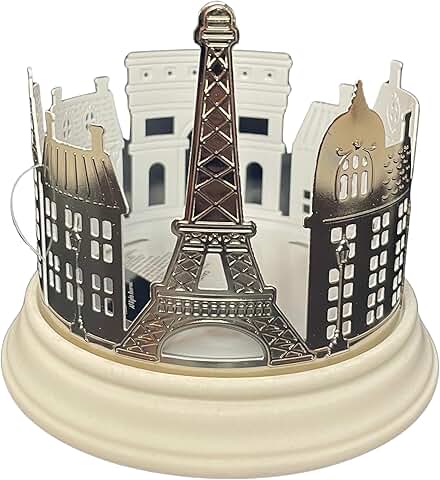 Silver Paris Cityscape 3-Wick Candle Holder