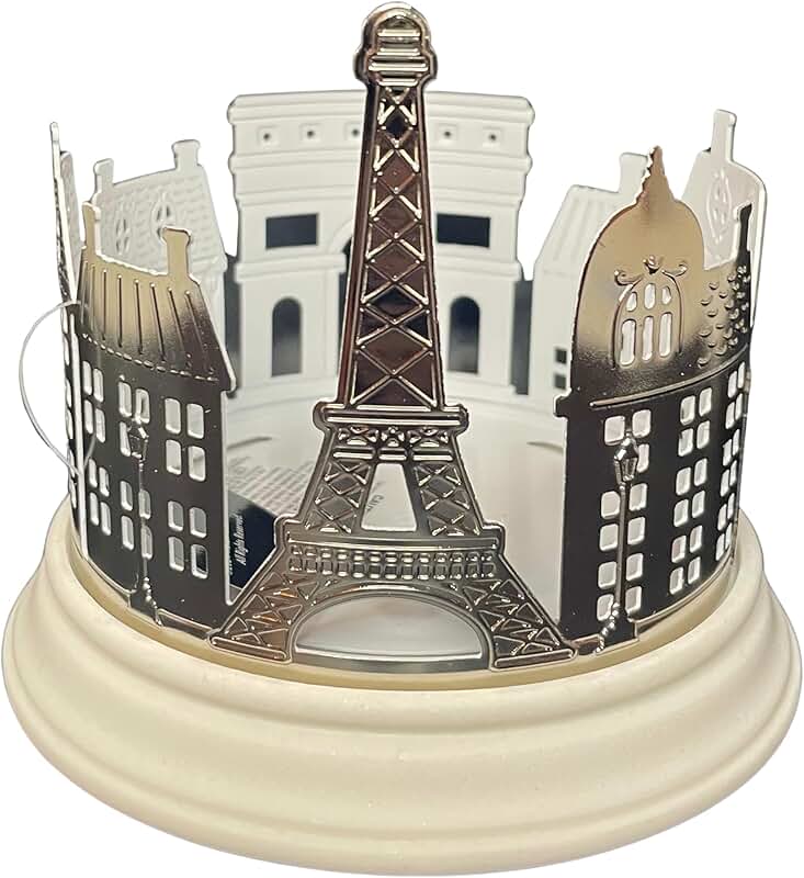 Silver Paris Cityscape 3-Wick Candle Holder